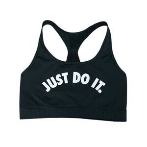 Nike Black Sports Bra with Slogan “Just do it” size medium